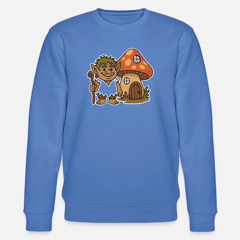Waldtroll am Pilzhäuschen - Stanley/Stella Unisex Bio-Sweatshirt CHANGER - Blau