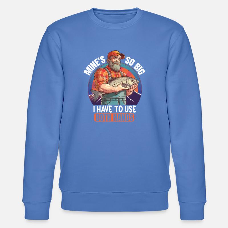 Angler Spruch mit Fisch - Stanley/Stella Unisex Bio-Sweatshirt CHANGER - Blau
