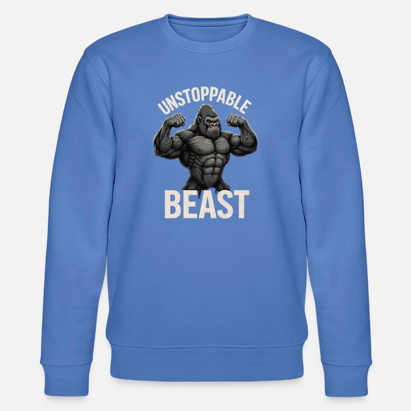 Unstoppable Beast Gorilla - Stanley/Stella Unisex Bio-Sweatshirt CHANGER  - Blau