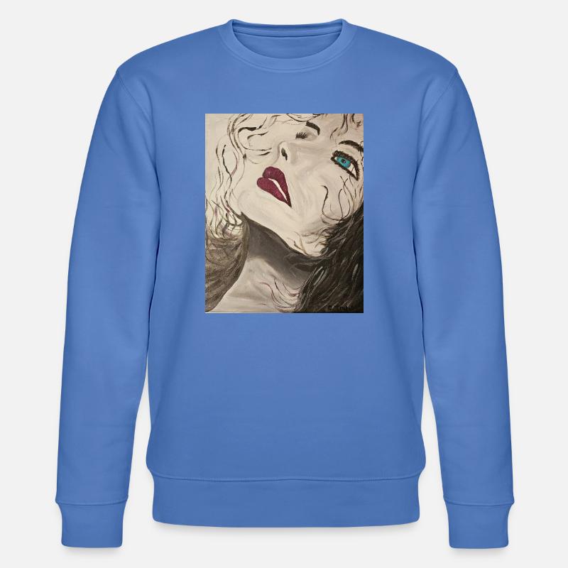 Expressionistisches Porträt mit Blauem Blick - Stanley/Stella Unisex Bio-Sweatshirt CHANGER  - Blau