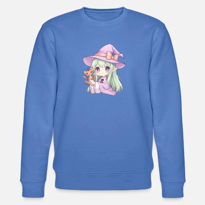 Kawaii Anime Hexe mit Drachen - Stanley/Stella Unisex Bio-Sweatshirt CHANGER  - Blau