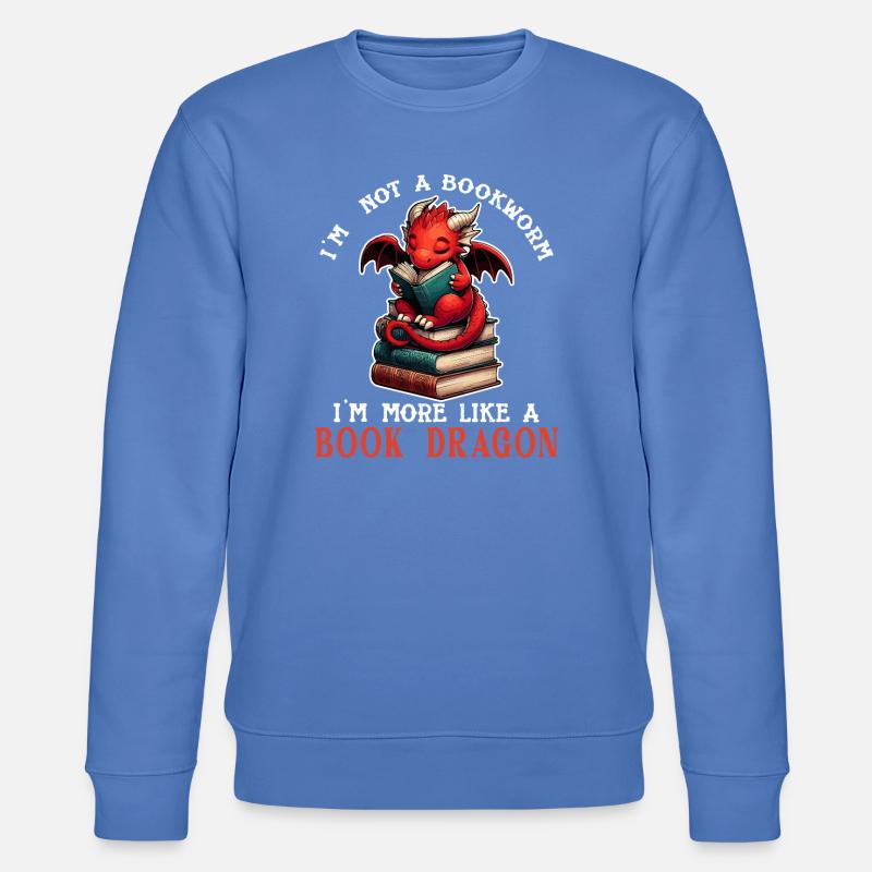 Dragon Book Reader - Stanley/Stella Unisex Bio-Sweatshirt CHANGER  - Blau
