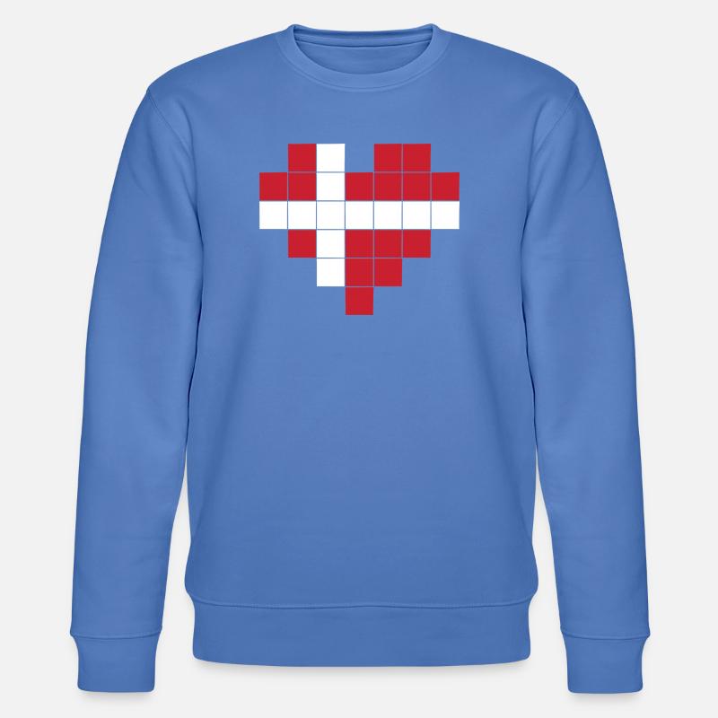 Pixel Heart Drapeau du Danemark - Sweat bio CHANGER Stanley/Stella Unisexe - bleu