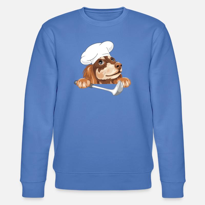 Träumender Dackel Koch mit Schöpfkelle - Stanley/Stella Unisex Bio-Sweatshirt CHANGER  - Blau