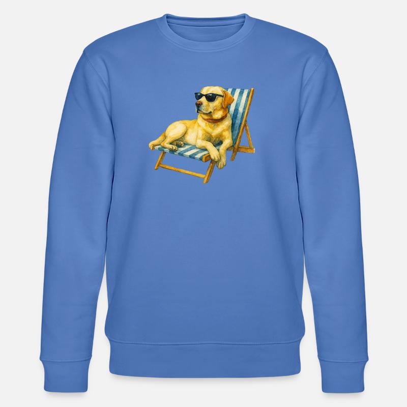 Labrador Hund Sommer Chill Geschenkidee - Stanley/Stella Unisex Bio-Sweatshirt CHANGER  - Blau