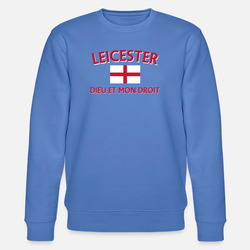 Leicester Angleterre Drapeau et devise - Sweat bio CHANGER Stanley/Stella Unisexe - bleu