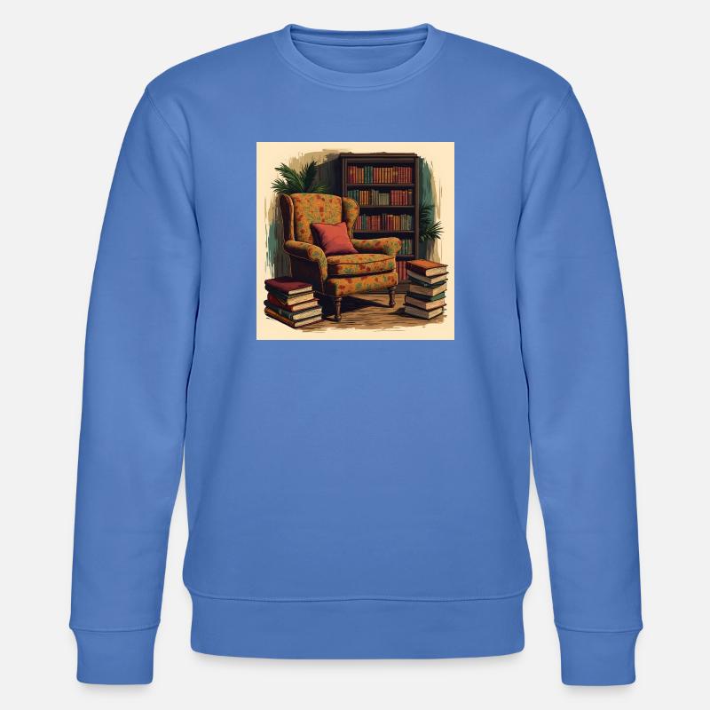 Chaise de lecture confortable - Sweat bio CHANGER Stanley/Stella Unisexe - bleu