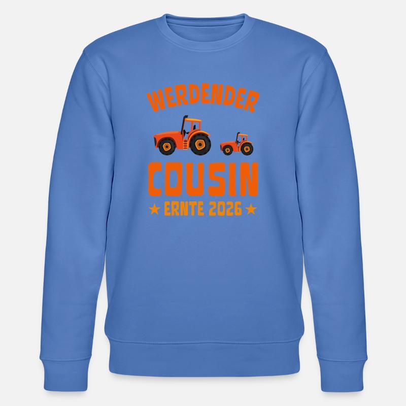 Werdender Cousin Ernte 2026 Traktor - Stanley/Stella Unisex Bio-Sweatshirt CHANGER - Blau
