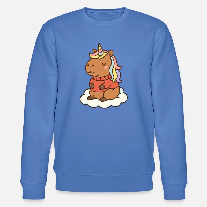 Capybara Einhorn 🌈 - Stanley/Stella Unisex Bio-Sweatshirt CHANGER  - Blau