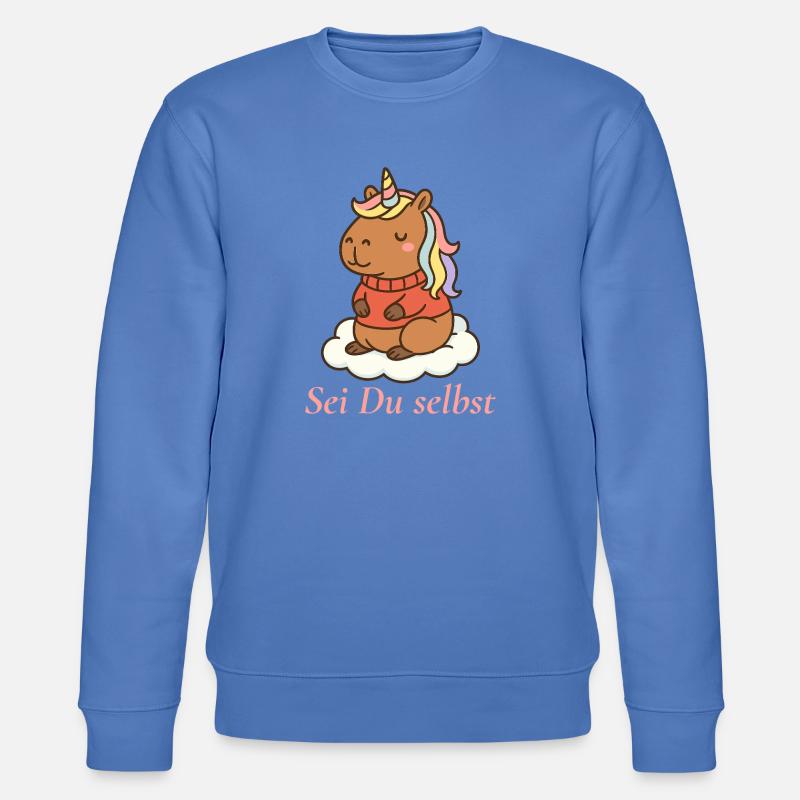 Sei Du selbst – Capybara Einhorn 🌈 - Stanley/Stella Unisex Bio-Sweatshirt CHANGER - Blau