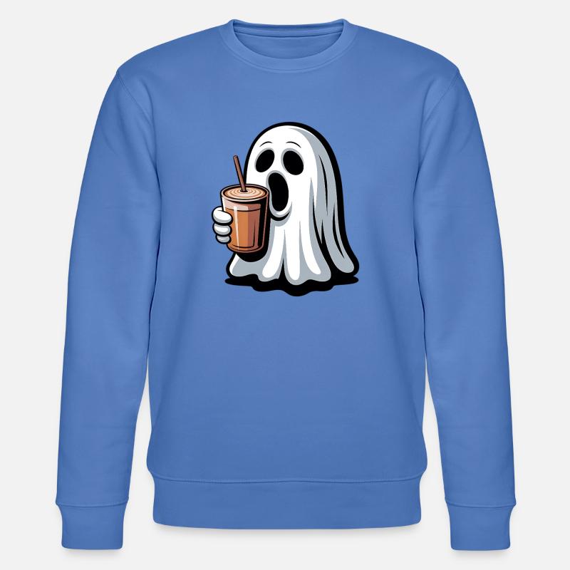 Geist mit Kürbislatte - Stanley/Stella Unisex Bio-Sweatshirt CHANGER  - Blau