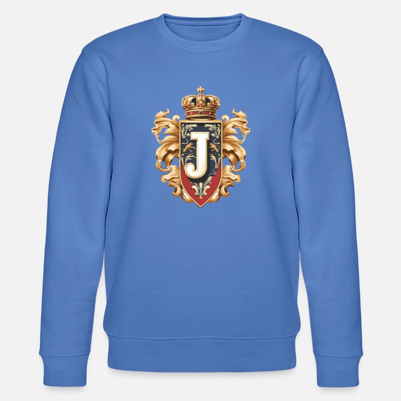 J Buchstabe Name Krone - Stanley/Stella Unisex Bio-Sweatshirt CHANGER  - Blau