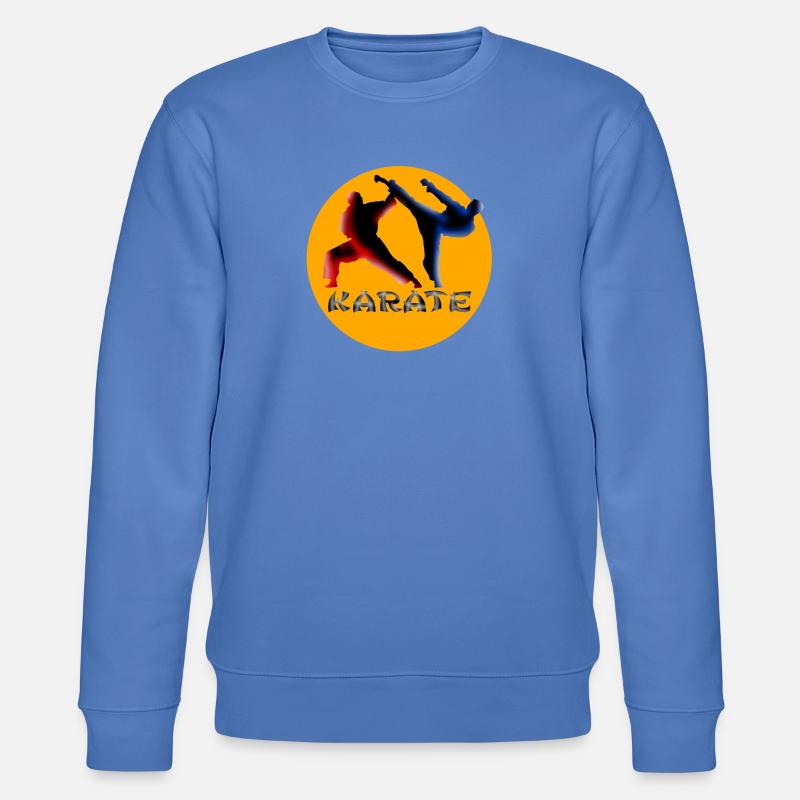 Kampfkunst Dynamik Karate Silhouette - Stanley/Stella Unisex Bio-Sweatshirt CHANGER  - Blau