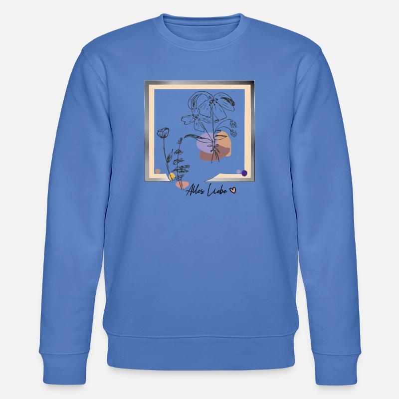 Bilderrahmen mit Blumen - Stanley/Stella Unisex Bio-Sweatshirt CHANGER  - Blau