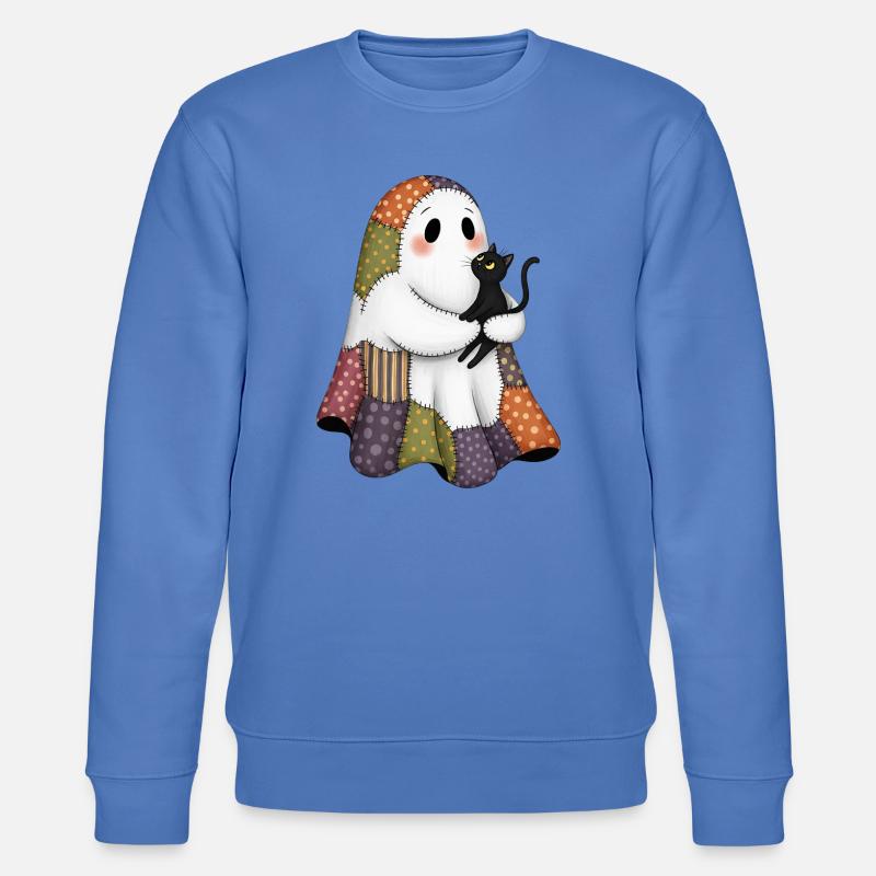 Patchwork fantôme avec chat noir - Sweat bio CHANGER Stanley/Stella Unisexe - bleu