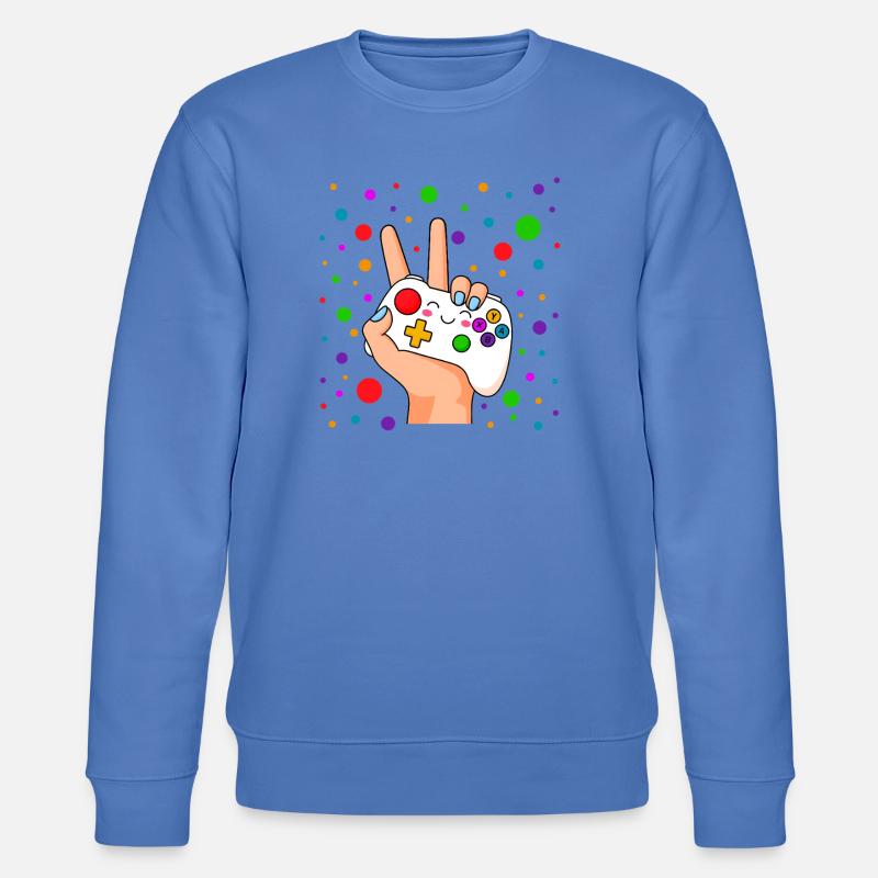 Peace-Zeichen-Controller Pop - Stanley/Stella Unisex Bio-Sweatshirt CHANGER  - Blau