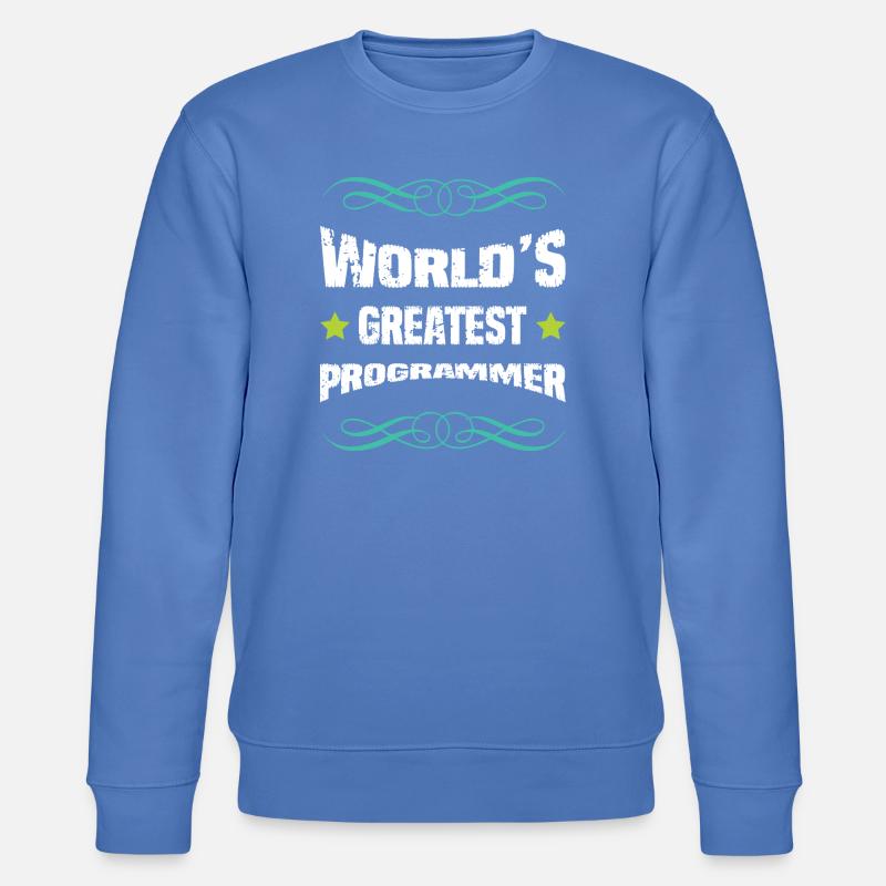 Weltbester Programmierer Shirt - Stanley/Stella Unisex Bio-Sweatshirt CHANGER  - Blau
