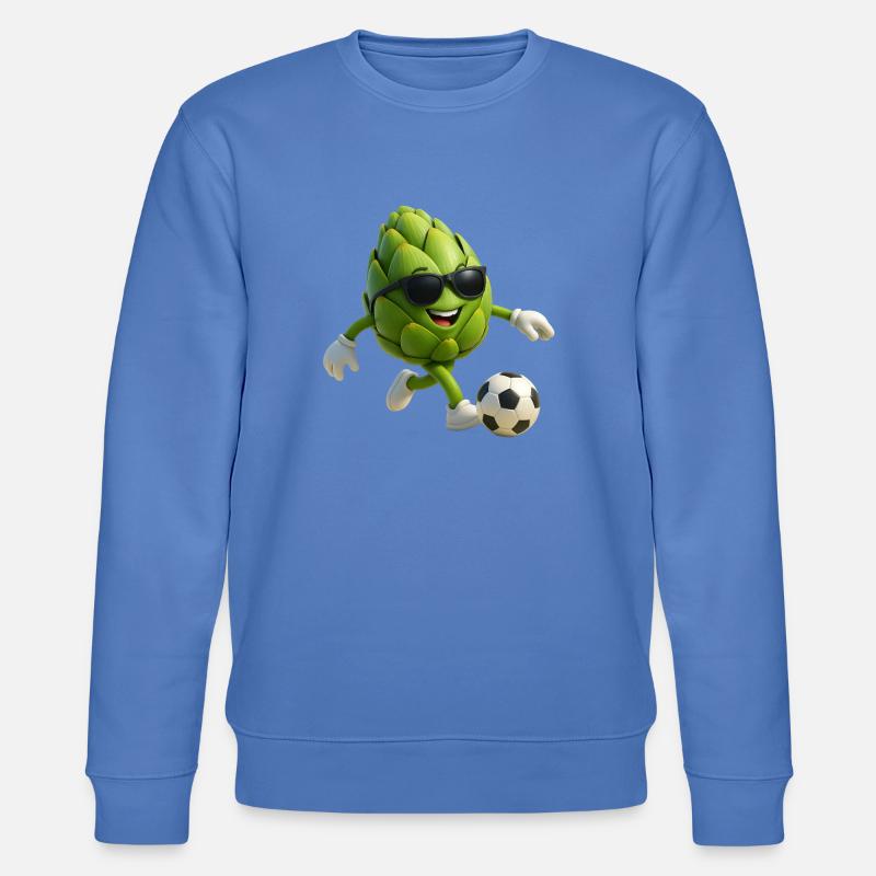 Artischocken Kicker mit Sonnenbrille Faußball - Stanley/Stella Unisex Bio-Sweatshirt CHANGER  - Blau