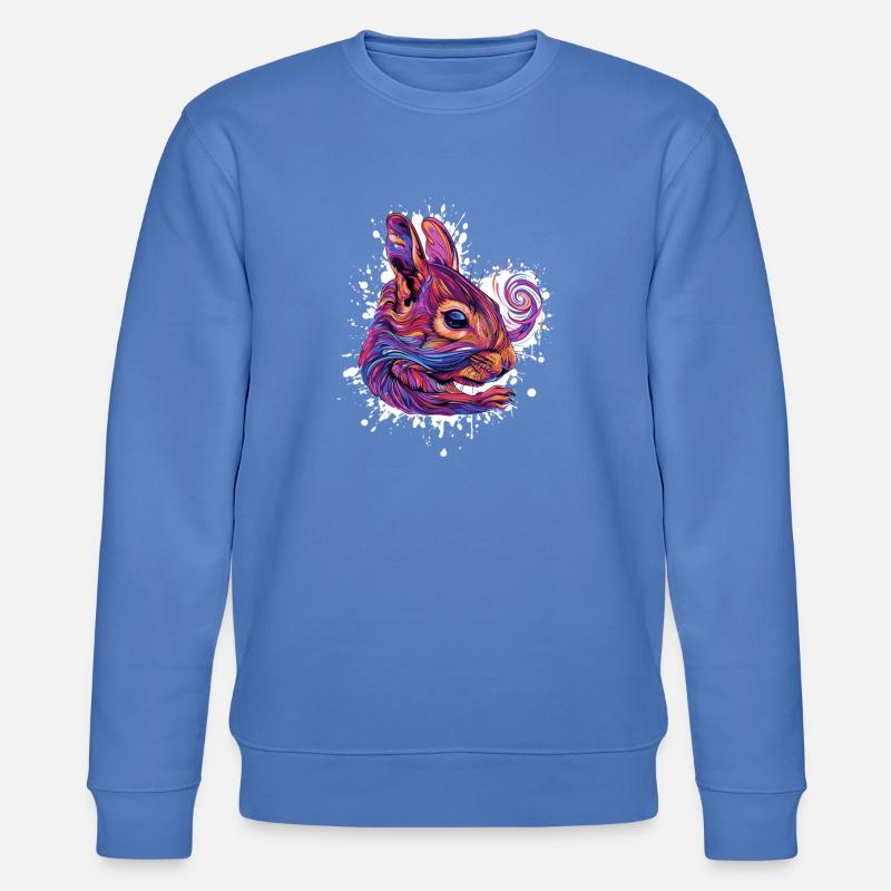 Psychedelischer Eichhörnchenkopf - Stanley/Stella Unisex Bio-Sweatshirt CHANGER - Blau