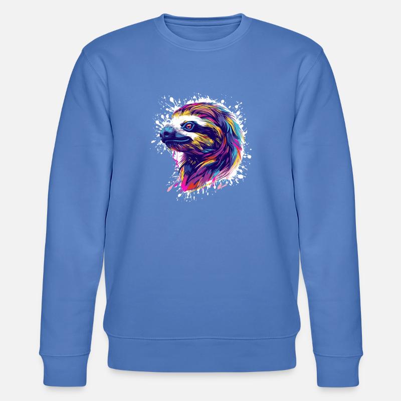 Faultier Sloth Splatter - Stanley/Stella Unisex Bio-Sweatshirt CHANGER  - Blau