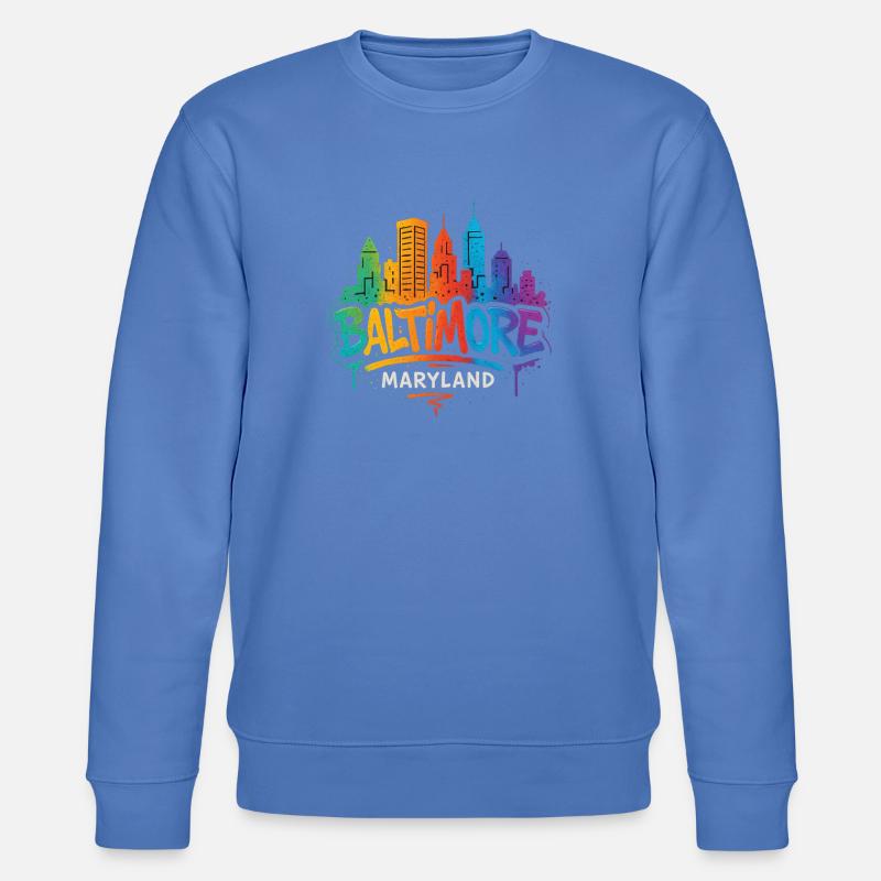 Baltimore Skyline Graffiti - Sweat bio CHANGER Stanley/Stella Unisexe - bleu
