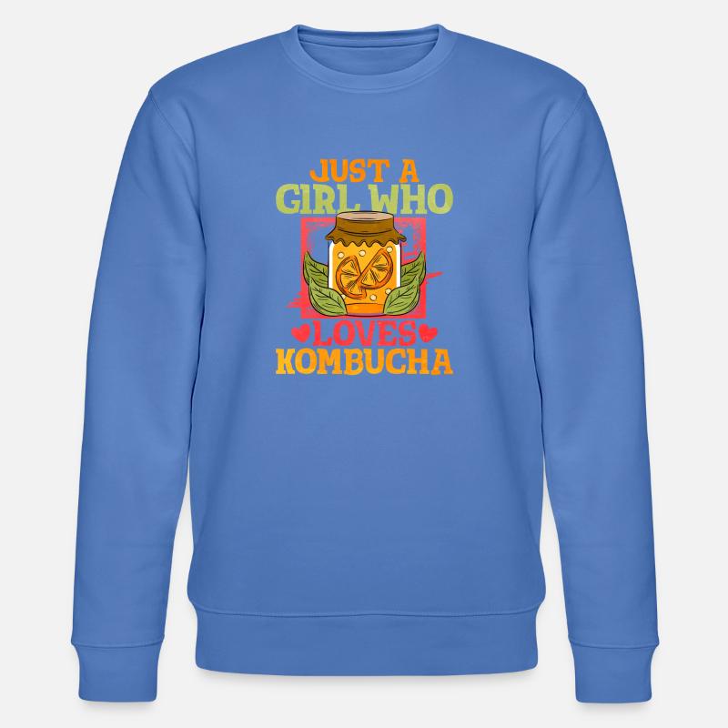Nur ein Mädchen liebt Kombucha - Stanley/Stella Unisex Bio-Sweatshirt CHANGER  - Blau