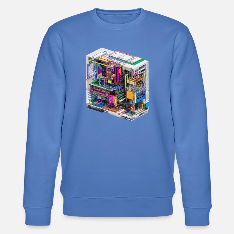 Buntes Innenleben eines Computers - Stanley/Stella Unisex Bio-Sweatshirt CHANGER  - Blau