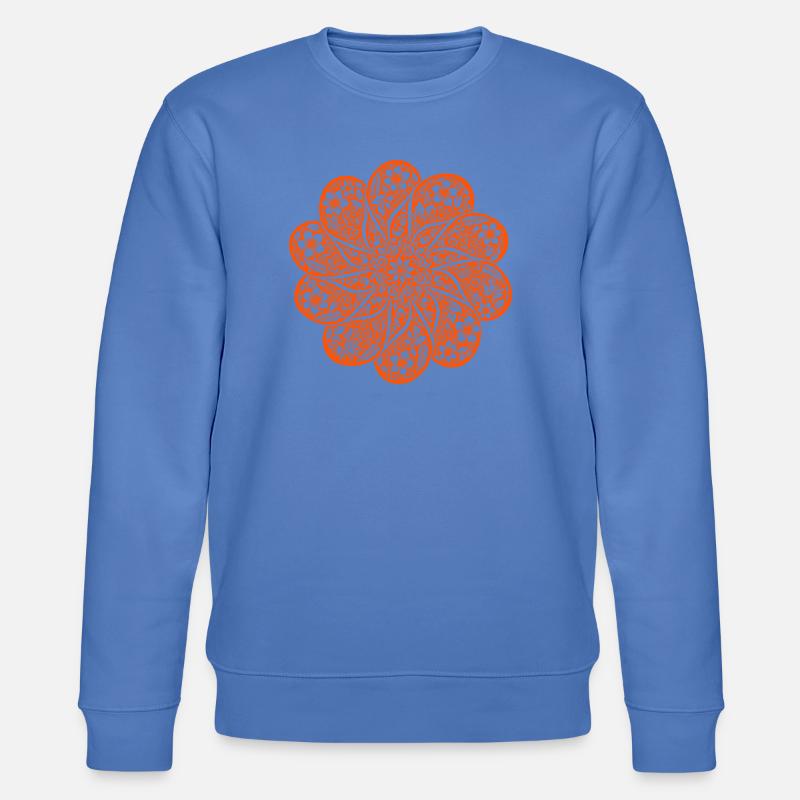 Sweat à capuche floral Batik Mandala dans le style rétro boho - Sweat bio CHANGER Stanley/Stella Unisexe - bleu