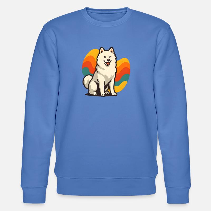 Samojede Hundeprisma Retro Wave - Stanley/Stella Unisex Bio-Sweatshirt CHANGER  - Blau