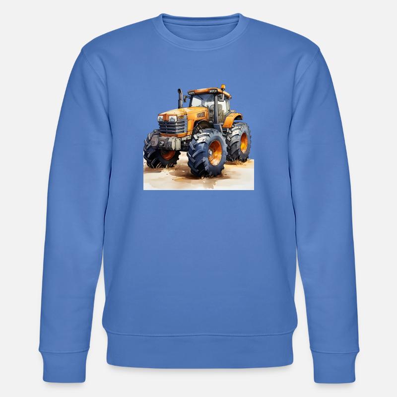 Gelber Power-Traktor Offroad-Action - Stanley/Stella Unisex Bio-Sweatshirt CHANGER  - Blau