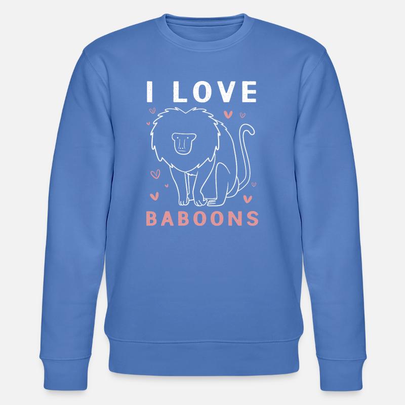 Pavian Primat Affe Affen Baboon - Stanley/Stella Unisex Bio-Sweatshirt CHANGER  - Blau