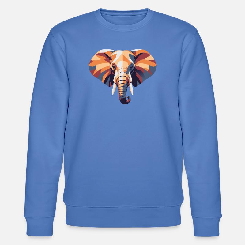 Elefant_farbe_poly - Stanley/Stella Unisex Bio-Sweatshirt CHANGER  - Blau