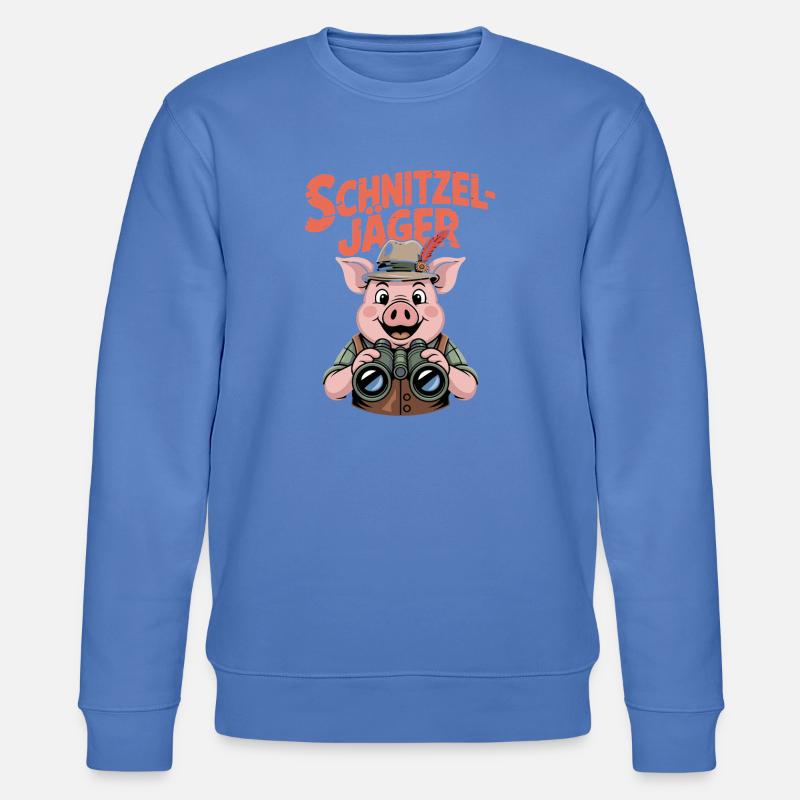 Schnitzeljäger Schwein Schnitzel Koch Essen - Stanley/Stella Unisex Bio-Sweatshirt CHANGER  - Blau