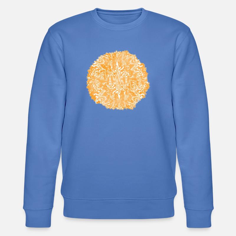 Orange tie-dye circle pattern - Stanley/Stella CHANGER Unisex Organic Sweatshirt - bright blue