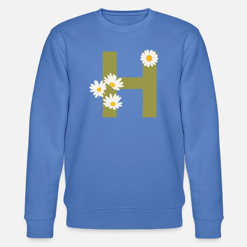 Buchstabe h grüne Gänseblümchen - Stanley/Stella Unisex Bio-Sweatshirt CHANGER  - Blau