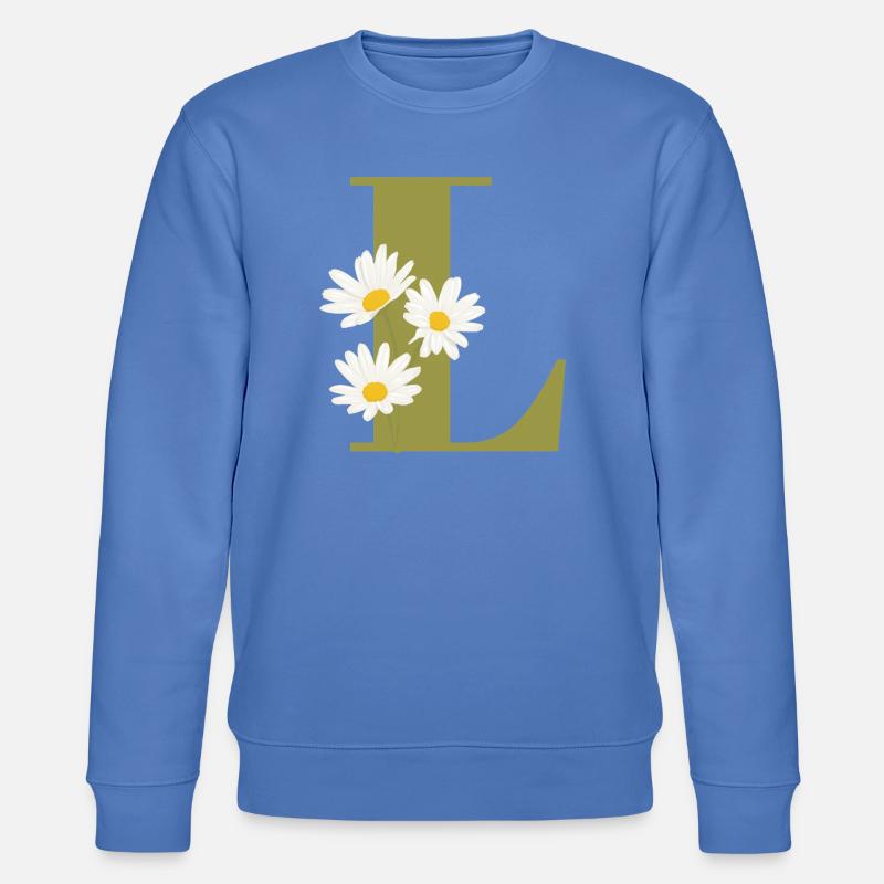 Buchstabe l Grüne Gänseblümchen - Stanley/Stella Unisex Bio-Sweatshirt CHANGER  - Blau