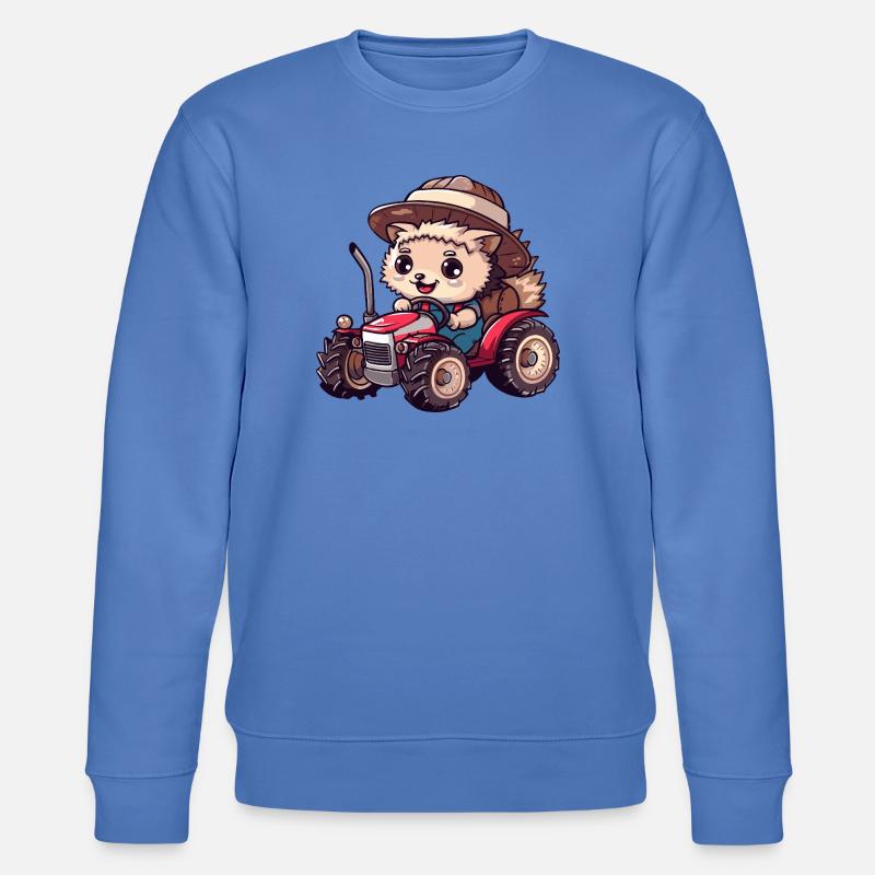Igel Traktor Farmer - Stanley/Stella Unisex Bio-Sweatshirt CHANGER  - Blau