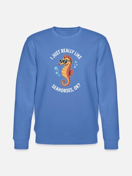 Seepferdchen Spruch Lustiges Seepferdchen Geschenk - Stanley/Stella Unisex Bio-Sweatshirt CHANGER - Blau