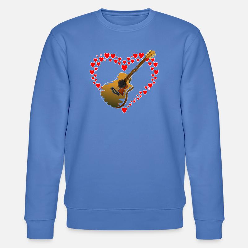 Herz mit Gitarre - Stanley/Stella Unisex Bio-Sweatshirt CHANGER  - Blau