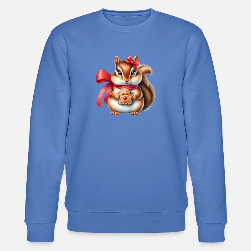 Ingwer-Eichhörnchen mit Keks - Stanley/Stella Unisex Bio-Sweatshirt CHANGER  - Blau