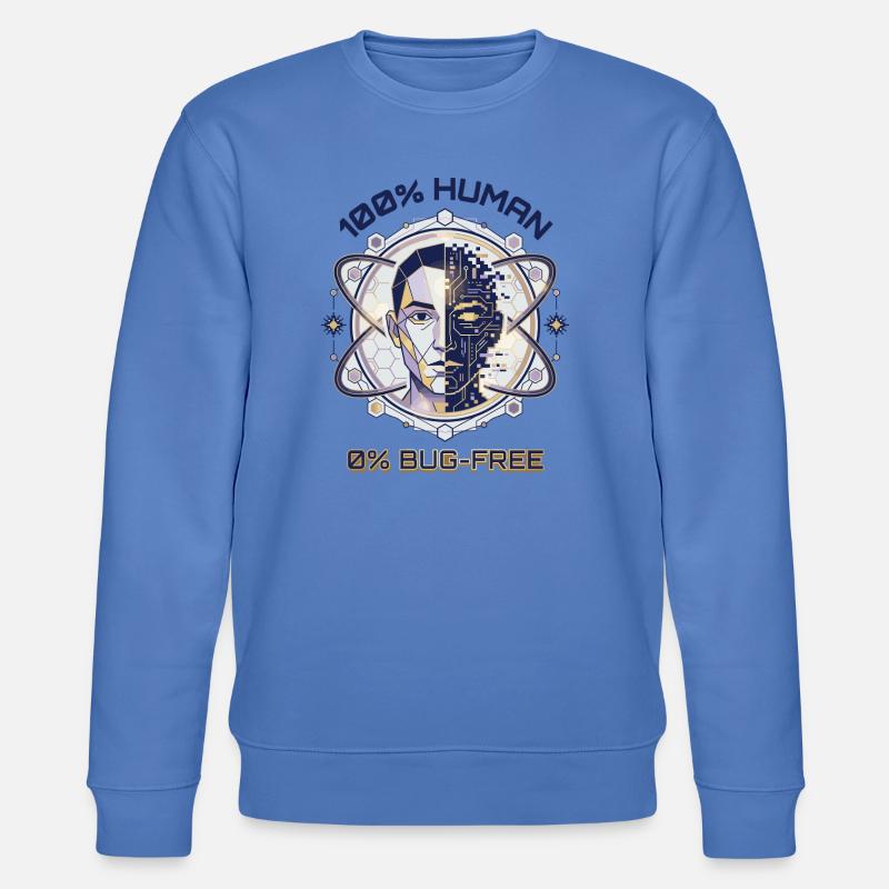 Menschlicher Glitch Code - Stanley/Stella Unisex Bio-Sweatshirt CHANGER  - Blau