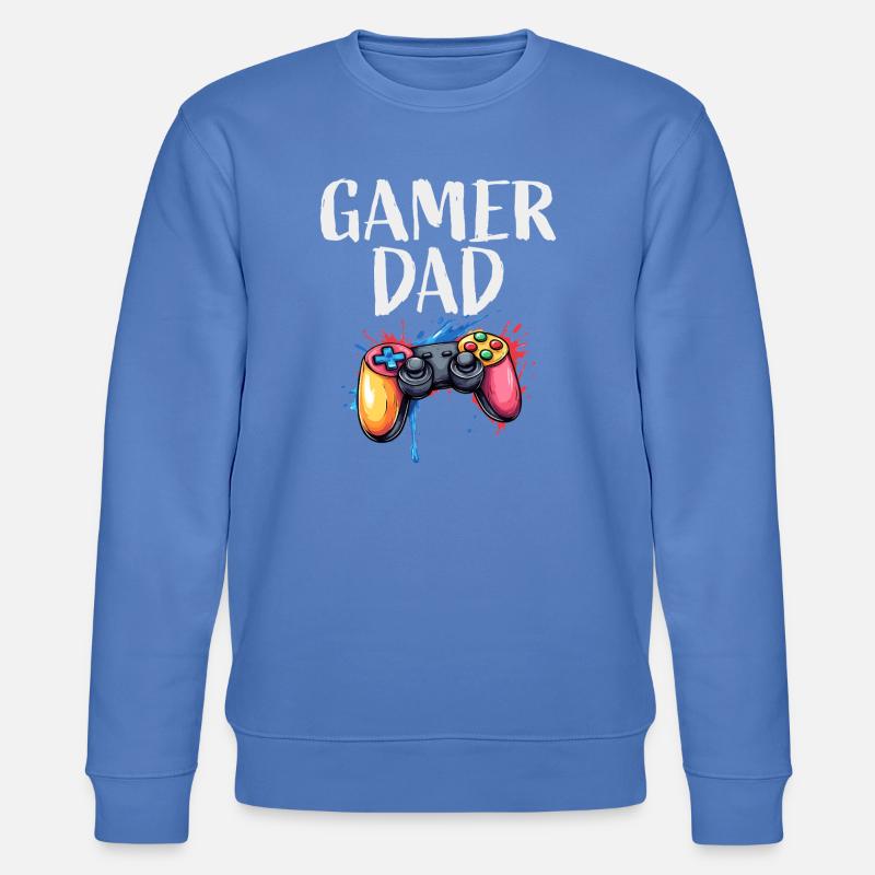 Gamer Papa Controller Splash - Stanley/Stella Unisex Bio-Sweatshirt CHANGER - Blau