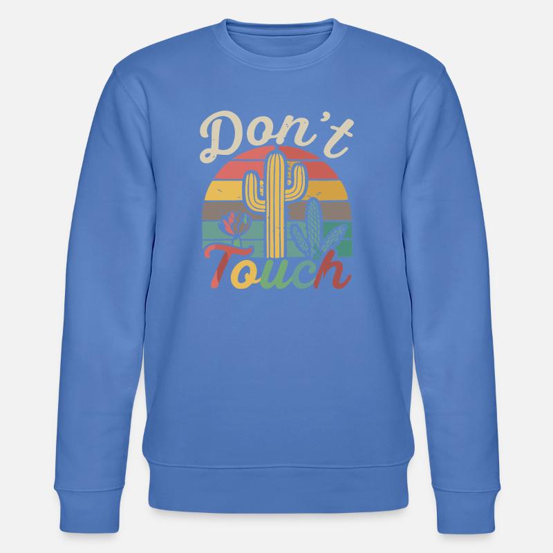Fass Retro Cactus nicht an - Stanley/Stella Unisex Bio-Sweatshirt CHANGER  - Blau