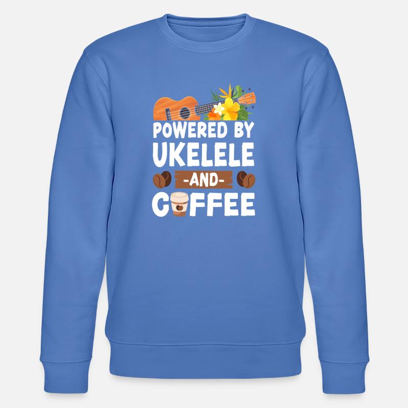 Hawaiian Ukulele Uke Coffee - Stanley/Stella Unisex Bio-Sweatshirt CHANGER  - Blau