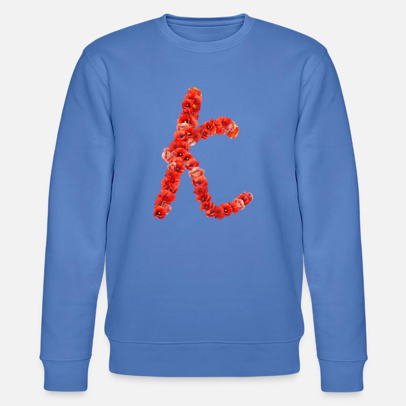 Initial K aus Mohnblumen - Stanley/Stella Unisex Bio-Sweatshirt CHANGER  - Blau
