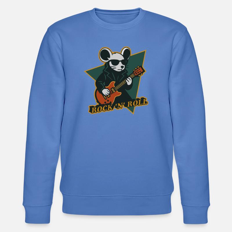 Maus mit Gitarre Cooles Cartoon - Stanley/Stella Unisex Bio-Sweatshirt CHANGER  - Blau