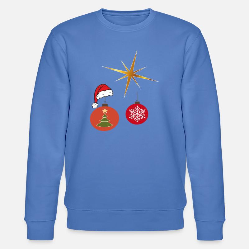 Weihnachtsstern und Weihnachtskugel - Stanley/Stella Unisex Bio-Sweatshirt CHANGER  - Blau