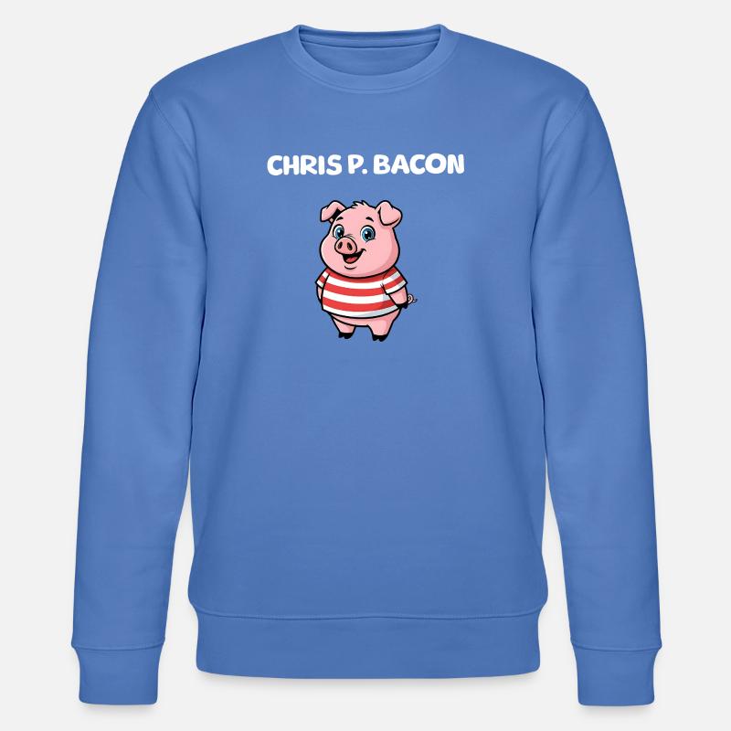 Chris P. Bacon - Cute Pig - Stanley/Stella Unisex Bio-Sweatshirt CHANGER  - Blau