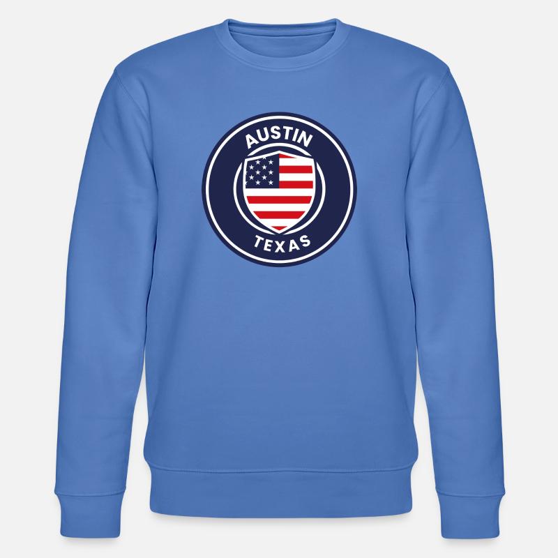 Austin Texas Shield Emblem - Stanley/Stella Unisex Bio-Sweatshirt CHANGER  - Blau