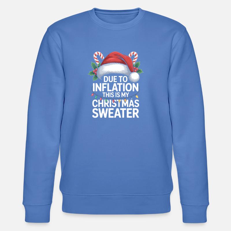 Inflation Weihnachtspullover Wortspiel - Stanley/Stella Unisex Bio-Sweatshirt CHANGER - Blau